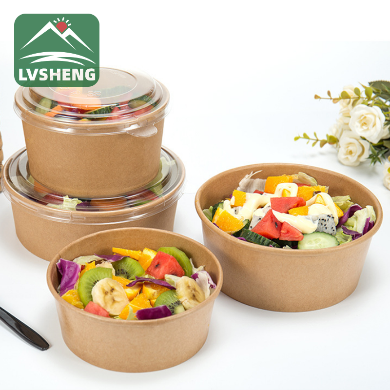 Ang disposable kraft Paper Salad Bowl Waterproof at Grease Proof With Lid ay nagdudulot ng kaginhawahan sa iyong buhay