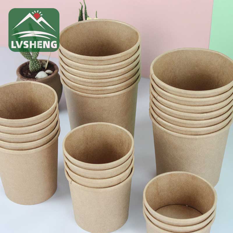 custom na mainit na sopas kraft paper container bowl