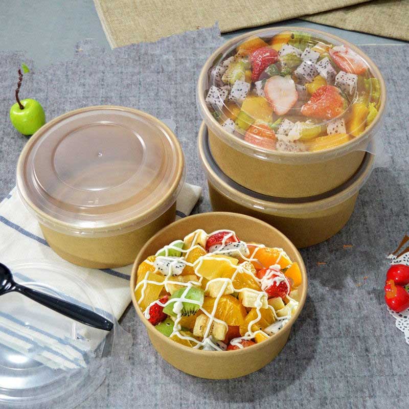 Disposable Food Container Brown Kraft Paper Bowl