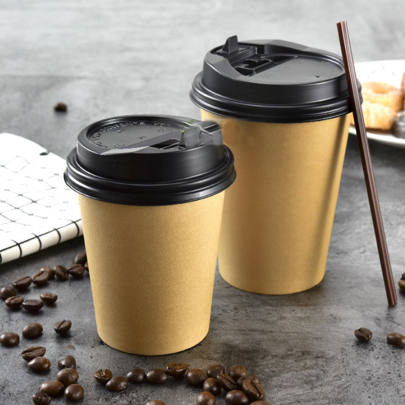 Disposable Kraft Paper Cup na may takip