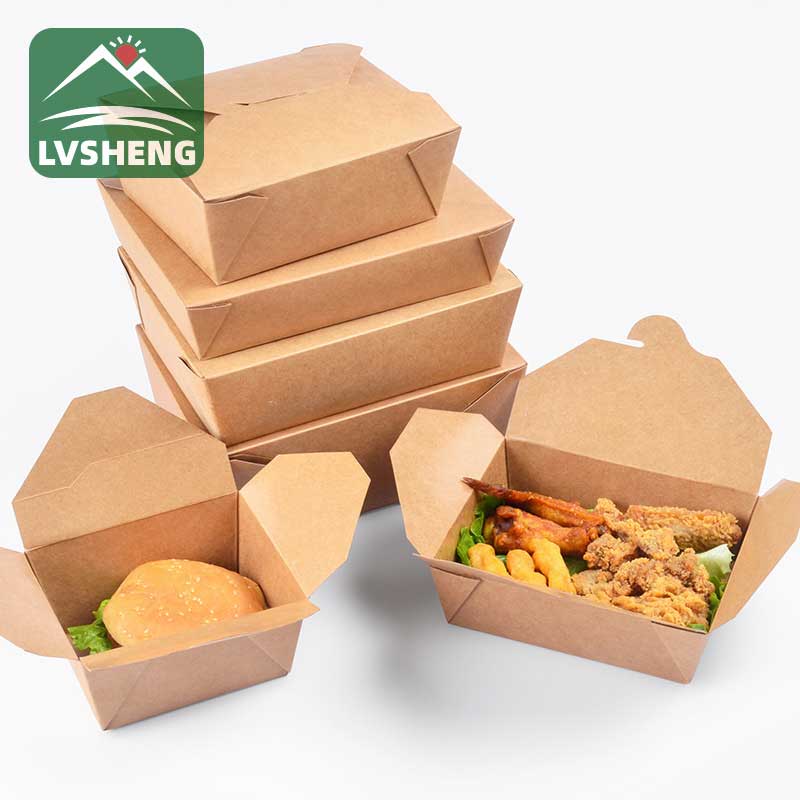 Disposable Take Away Kraft Paper Meal Box