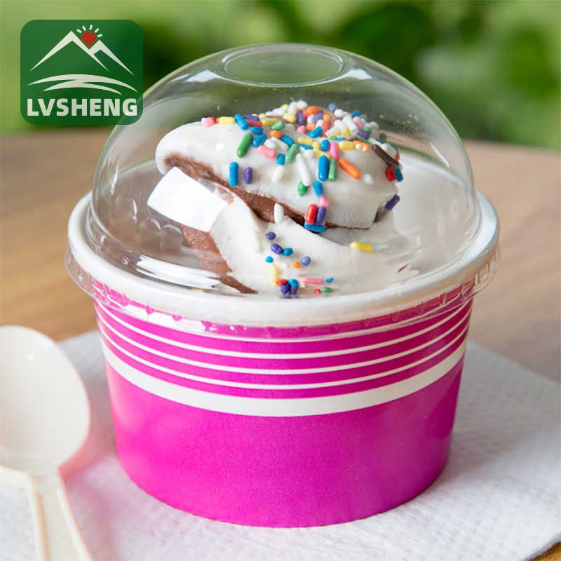 Ice Cream Cup na May Dome Lid