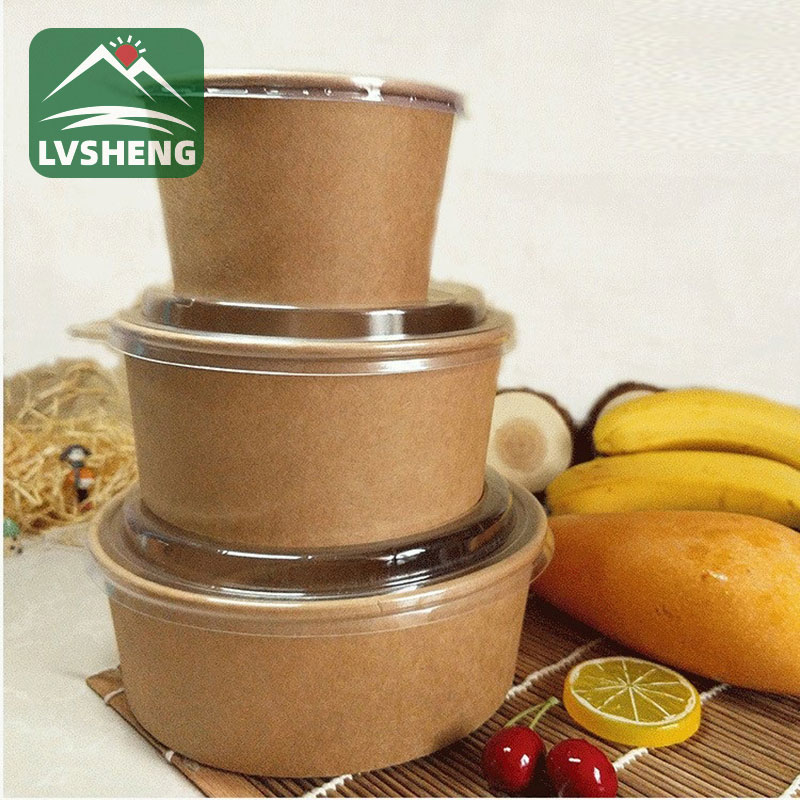 Kraft paper bowls na may takip